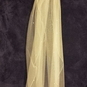 Ivory veil with rhinestones